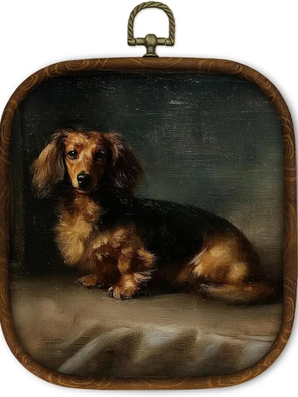 Vintage Dachshund Wall Art Decor - Retro Framed Canvas Print for Dog Lovers